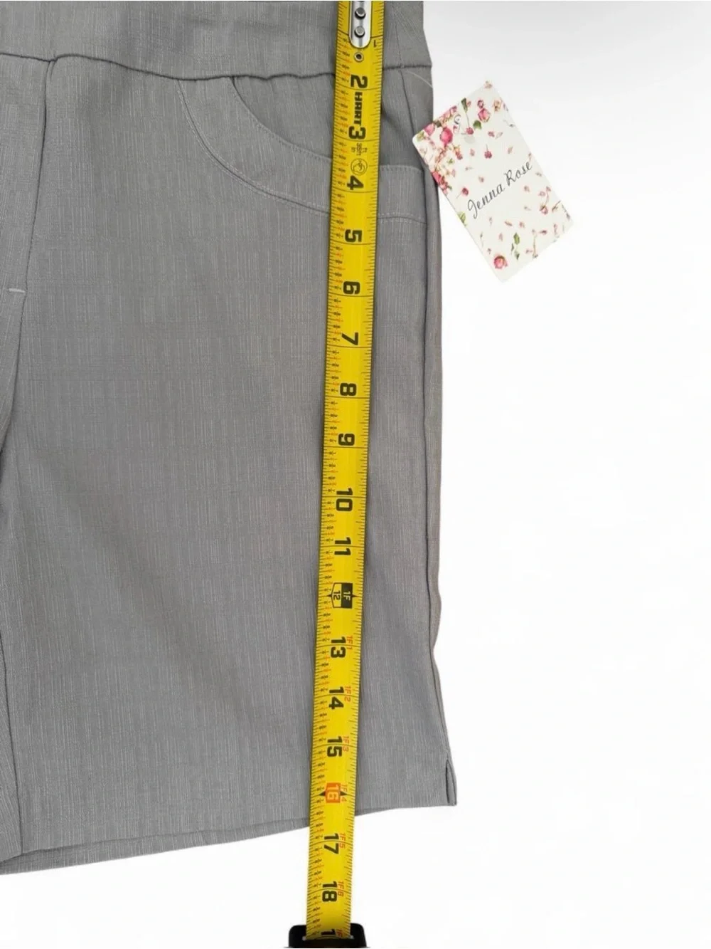Women's Tailored Gray Bermuda Shorts with Side Slits